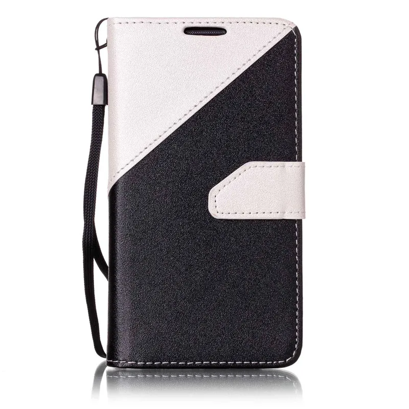 

For Samsung Galaxy S4 i9500 Leather Case Double Color Stitching With Black White Flip Case For Samsung Galaxy S4 Back Cover