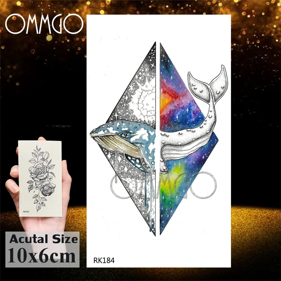 OMMGO Electric Fish Turtle Watercolor Temporary Tattoos Sticker Geometric Dolphin Elk Custom Tattoo Art Arm Fake Tatoos Skull OMMGO Electric Fish Turtle Watercolor Temporary Tattoos Sticker Geometric Dolphin Elk Custom Tattoo Art Arm Fake Tatoos Skull