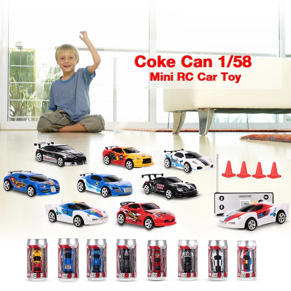 

1:58 Coke Can Mini RC Car Electric RC Cars Machines On The Remote Control Radio Control Cars Toys for Children Kids Gifts
