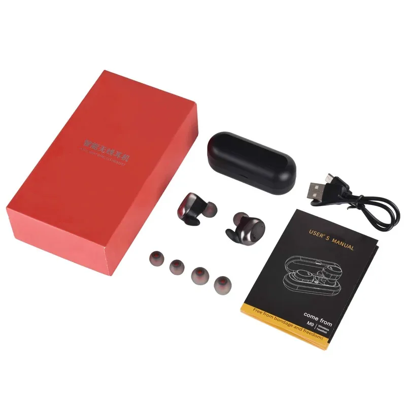 M9 TWS Bluetooth наушники настоящие Беспроводные спортивные свободные руки