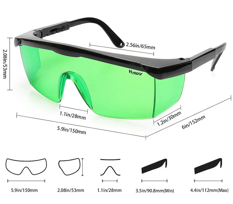 Huepar Self-leveling Professional Green Beam Cross Line Laser 360 градусов с импульсными режимами + Huepar зеленые лазерные очки для увеличения