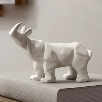 

Nordic Modern Ceramic Simple Creative Rhinoceros Elephant Arrangements Living Room Wine Cabinet Tea Table Home Decoration
