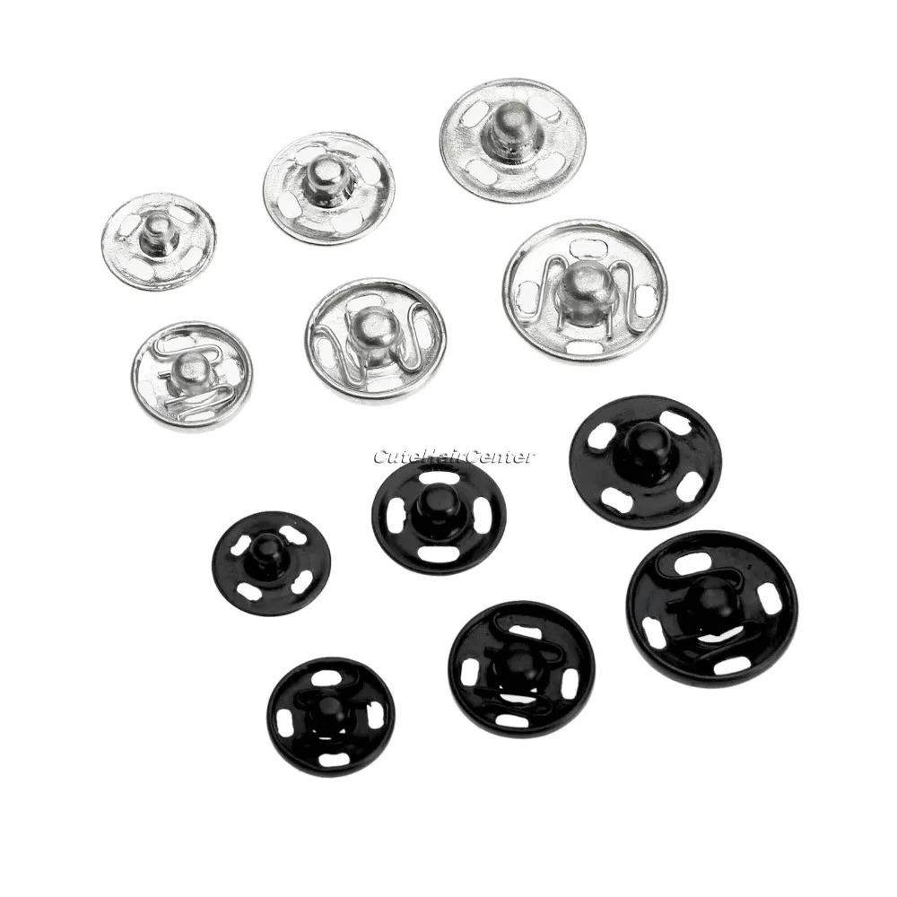 100Pcs/bag Press Studs Sewing Button Snap Fasteners Sewing Craft Cloth ...