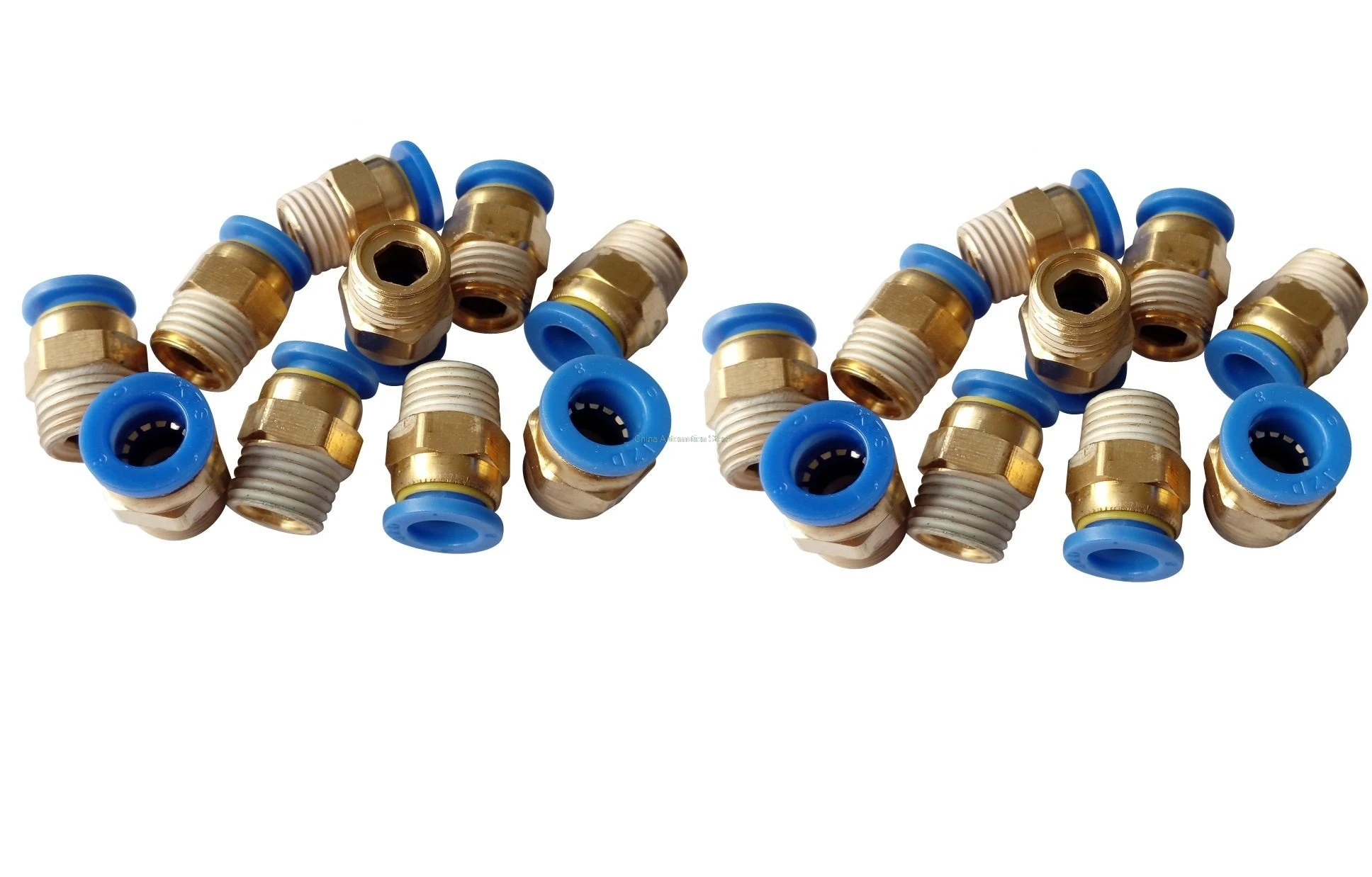 20 Pcs 6mm Tube 1/4"BSP Male Thread Quick Connector Pneumatic Air