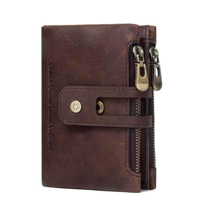 

Men wallets with coin pocket long zipper coin purse for men clutch business Male Wallet Double zipper Vintage Large Wallet Purse