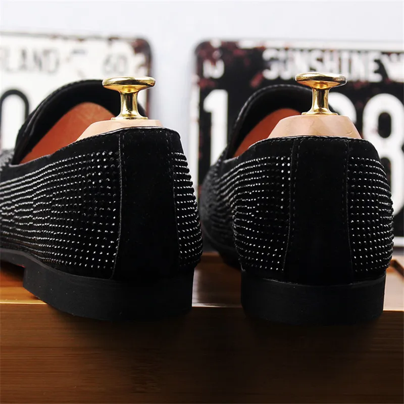 Handmade Black Shoes Luxurious Men Leather Loafers Fashion Party And Wedding Men's Casual Embroidery Shoes 5#25/15E50 Handmade Black Shoes Luxurious Men Leather Loafers Fashion Party And Wedding Men's Casual Embroidery Shoes 5#25/15E50