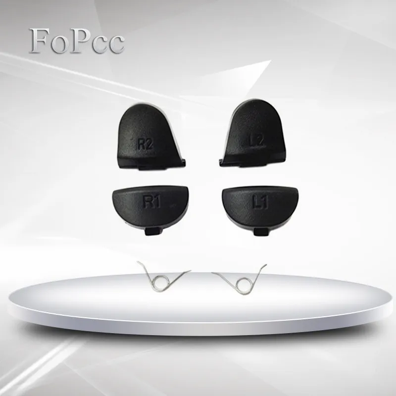 

FoPcc Replacement Analog Stick Trigger Buttons with Spring for PS4 Controller L1 R1 L2 R2 Buttons