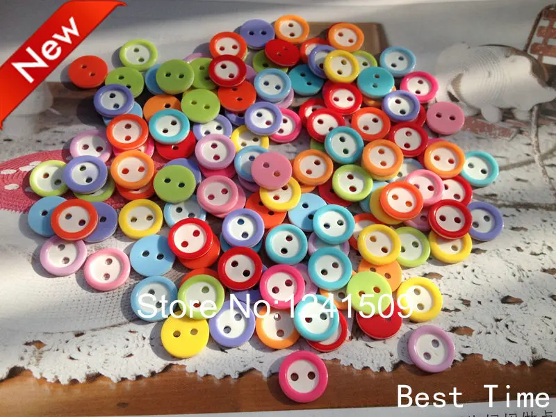 11mm 300pcs Free Shipping New Style Colours Polka Dot Button Mixd