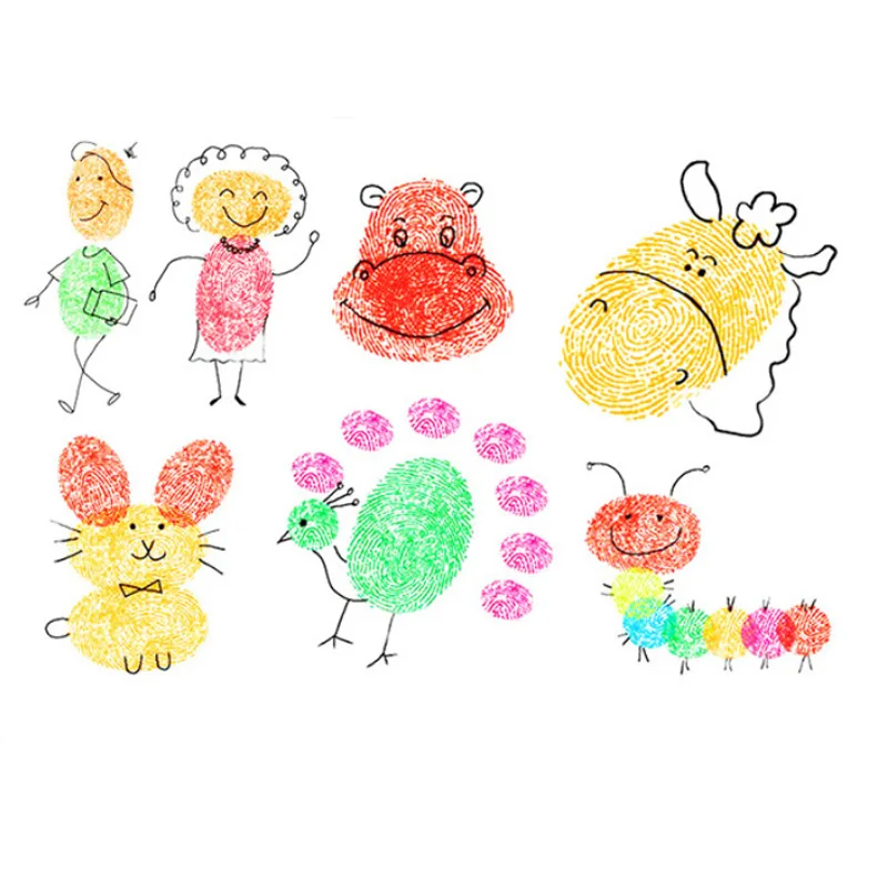 15 Colores Lavable Almohadillas de Sellos para Los Cabritos/Niños Niños No Tóxico Sellos Juguetes para Hacer Las Pinturas del Dedo Funxim Almohadilla de Tinta para niños Crear Tarjetas 