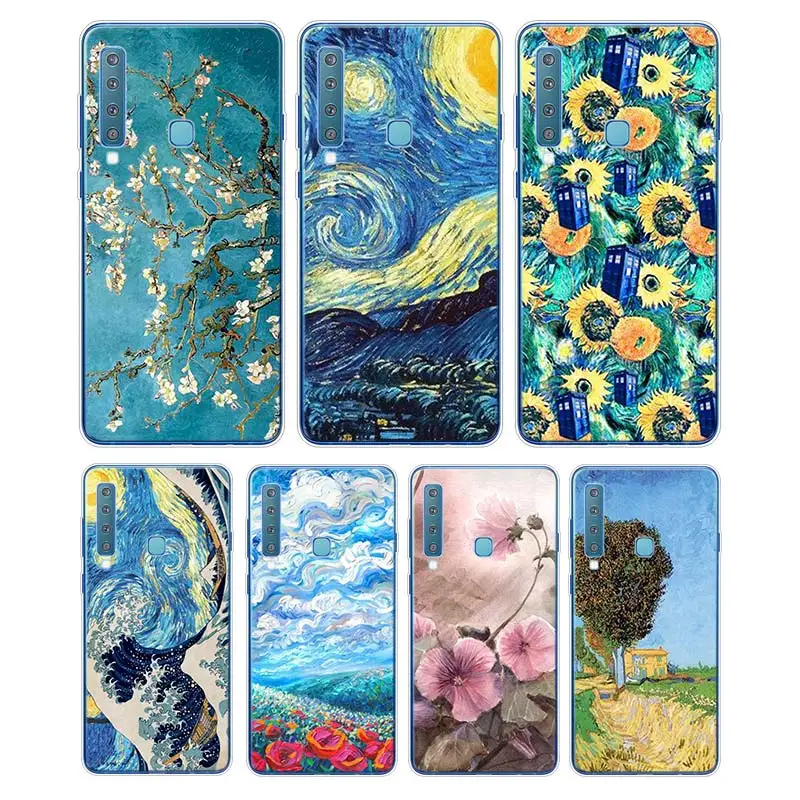 

Silicone Phone Case Van Gogh Star flower For Samsung Galaxy A50 A30 A10 A8 A7 A6 A5 A3 Plus 2018 2017 2016