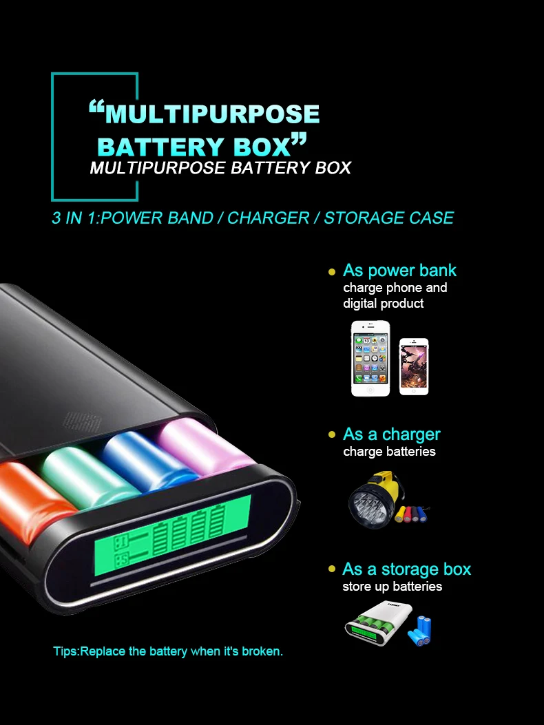 TOMO 18650 зарядное устройство чехол 2 Вход T4 портативный DIY дисплей Power Bank 5V 2.1A(макс. на выходе