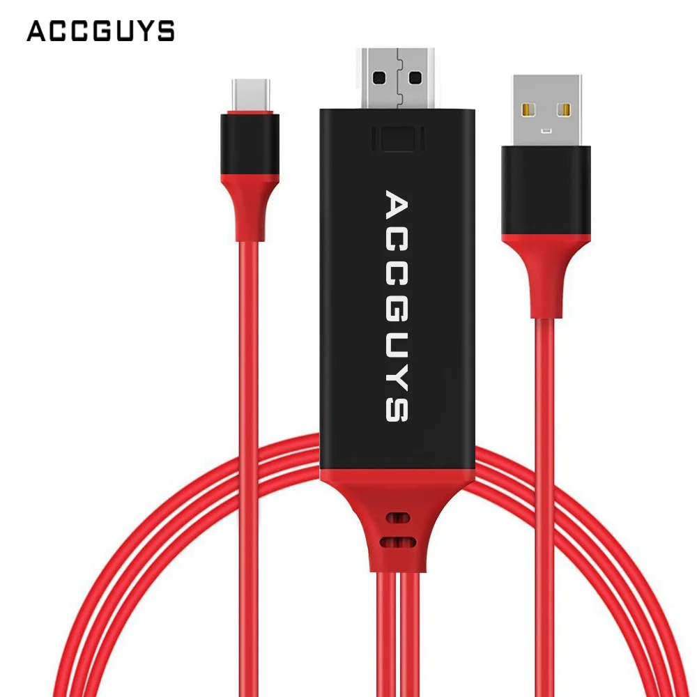 ACCGUYS USB Type C к HDMI 2 м кабель адаптер конвертер Ultra HD 1080P 4K * 2K 30HZ зарядка HDTV Видео для
