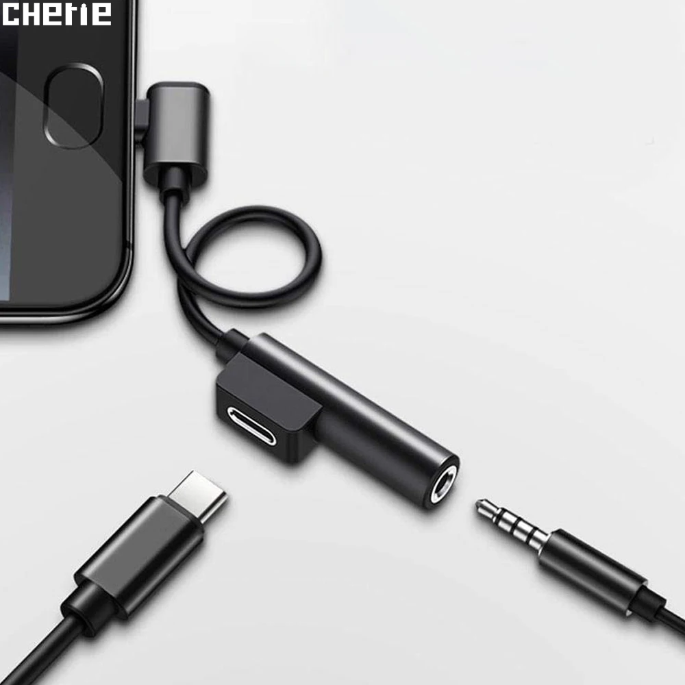 Cherie 2in1Type C 3 5 мм аудио адаптер для наушников зарядное устройство Oneplus 7 Samsung Huawei Xiaomi