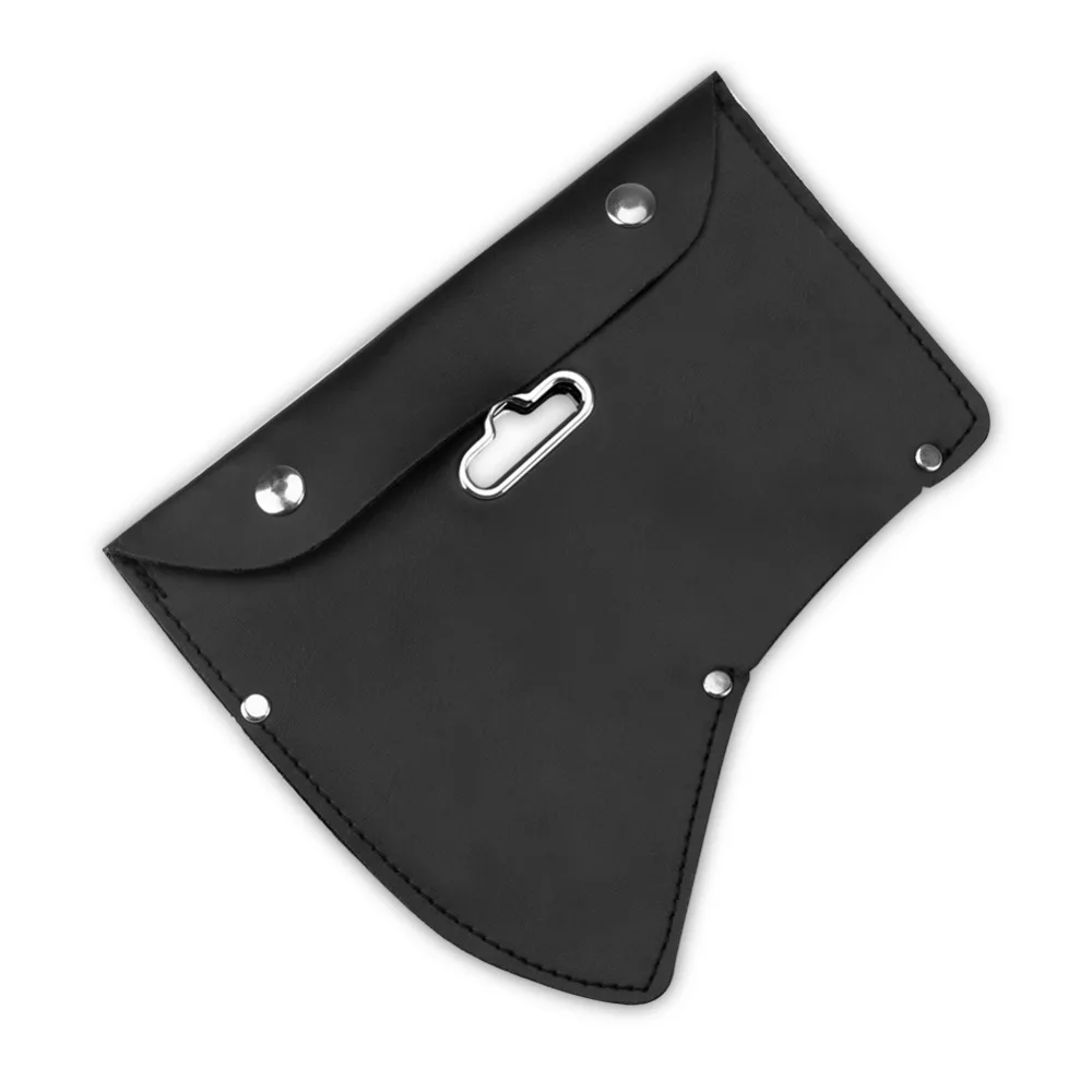 

1 PCS Snap Closure Axe Cover Blade Protection Leather Tool Bag Black Hanging Waistband Hand Tool Parts Bag With Hook Hole