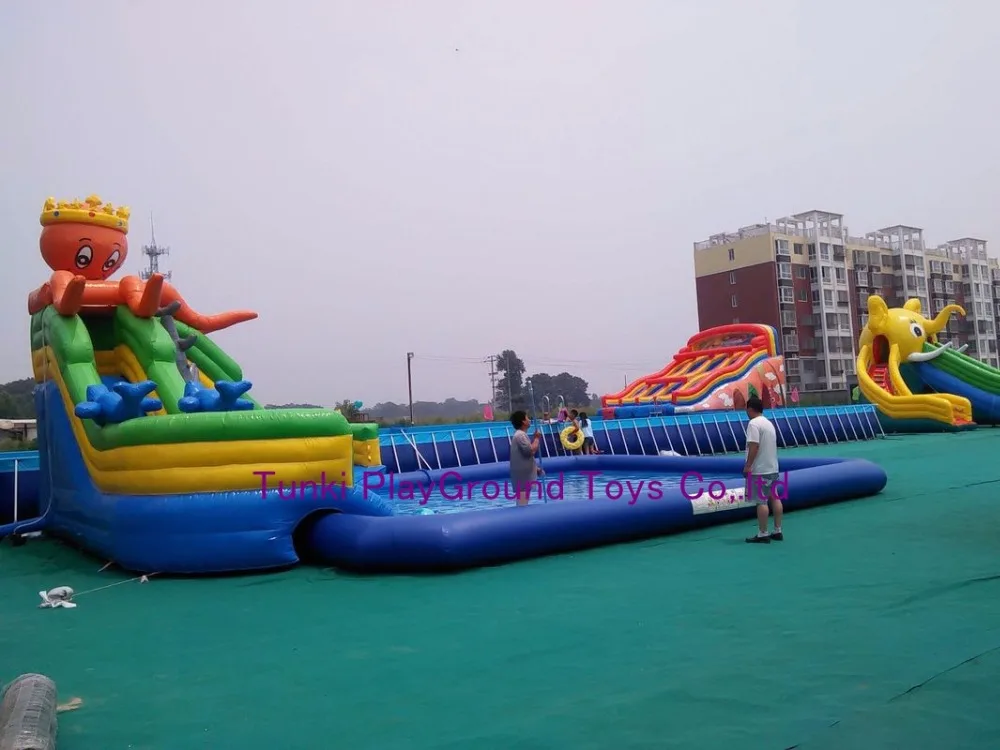 

Inflatables Beach Portable Inflatable Pool Water Park Slides For Kids And Adults