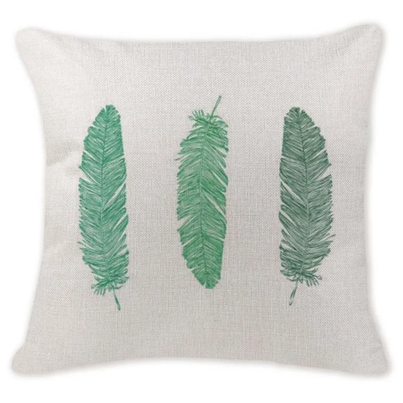 Lovely Nature Cushion Covers Scandinavian Feather Color Cushions Seat Chair Square Cotton Linen Home Decorative White Pillows|Наволочка| |
