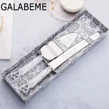 Galabeme Пользовательские свадебный торт Ножи шпатели набор Нержавеющая сталь Юбилей вечеринок посуда торт Ножи торт шпатели Кухня