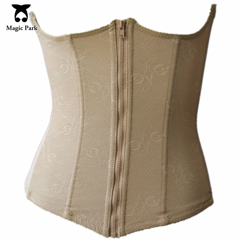 

MagicPark S-XL Mesh Women Waist Cinchers Push Up Zipper Hooks Body Shaper Waist Tummy Control Corset Shapewear Women Underwear