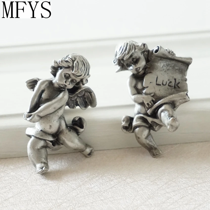 

Unique Antique Cabinet Knobs /Drawer Knobs Silver The Angel Design Art / Dresser Knobs / Drawer Pull Handles / Pulls Handle
