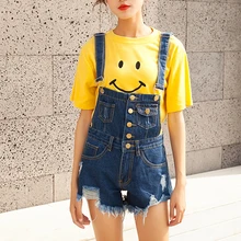 Женские шорты женские свободные женские комбинезоны костюм-комбинезон джинсовые комбинезоны повседневные рваные комбинезоны джинсовые брюки с карманами