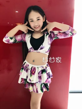

2018 Belly Dance Costume set Oriental Dancing Training Clothing for kid Girls belly dance Wear M, L