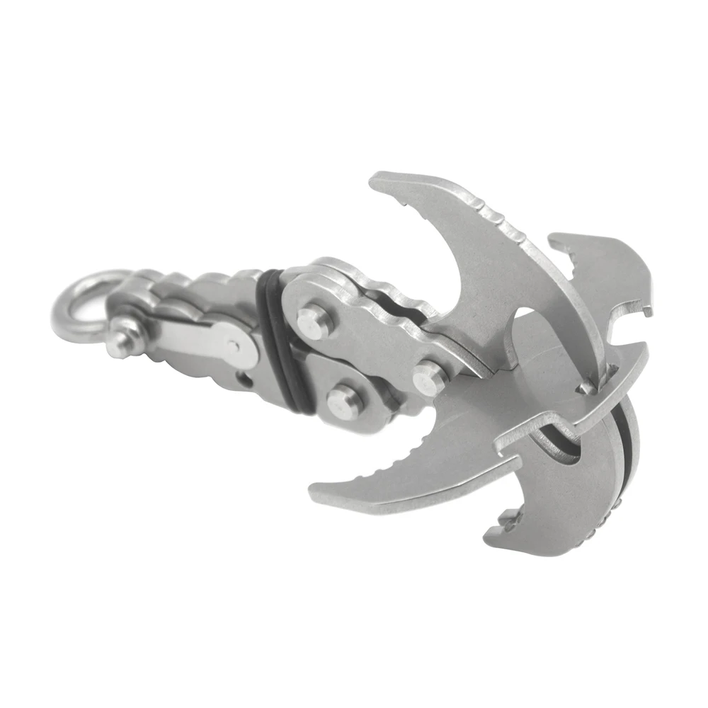 

Lixada 2-in-1 Stainless Steel Grappling Hook Survival Folding Grappling Hook Climbing Claw Outdoor Rock Climbing Carabiner Tools