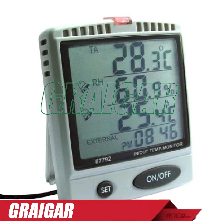 AZ87792 Digital temperature humidity meter with outdoor testing probe
