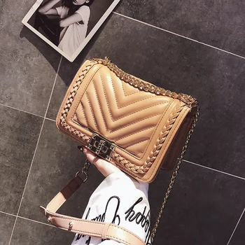 

SGARR Small Women PU Leather Messenger Bags High Quality New Fashion Ladies Chain Crossbody Bag Casual Female Woven Shoulder Bag