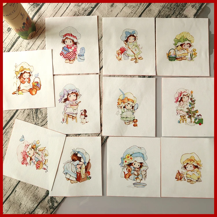 11pcs/lot Girl Series Cotton Linen patchworkQuilting Cartoon Fabric Crafting For Patchwork Bedding Bags DIY Sewing Materials | Дом и сад