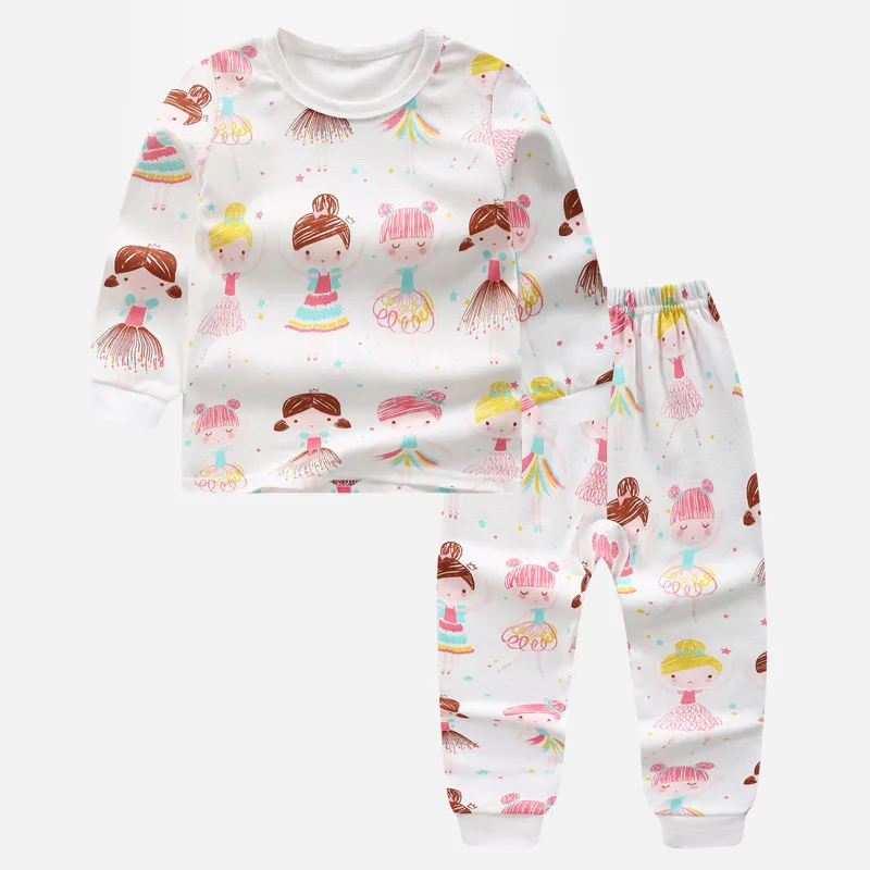 Теплые пижамные комплекты для детей от 3 до 8 лет хлопковый костюм для сна для мальчиков теплые пижамы для девочек топы с длинными рукавами+ штаны, одежда для детей, DS29 - Цвет: G