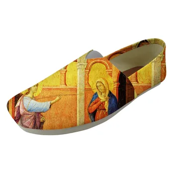 

Women Flats Shoes Ladies Loafers Casual Comfortable Light Female Lazy Sip on Flat Artist Painting Printing Duccio di Buoninsegna