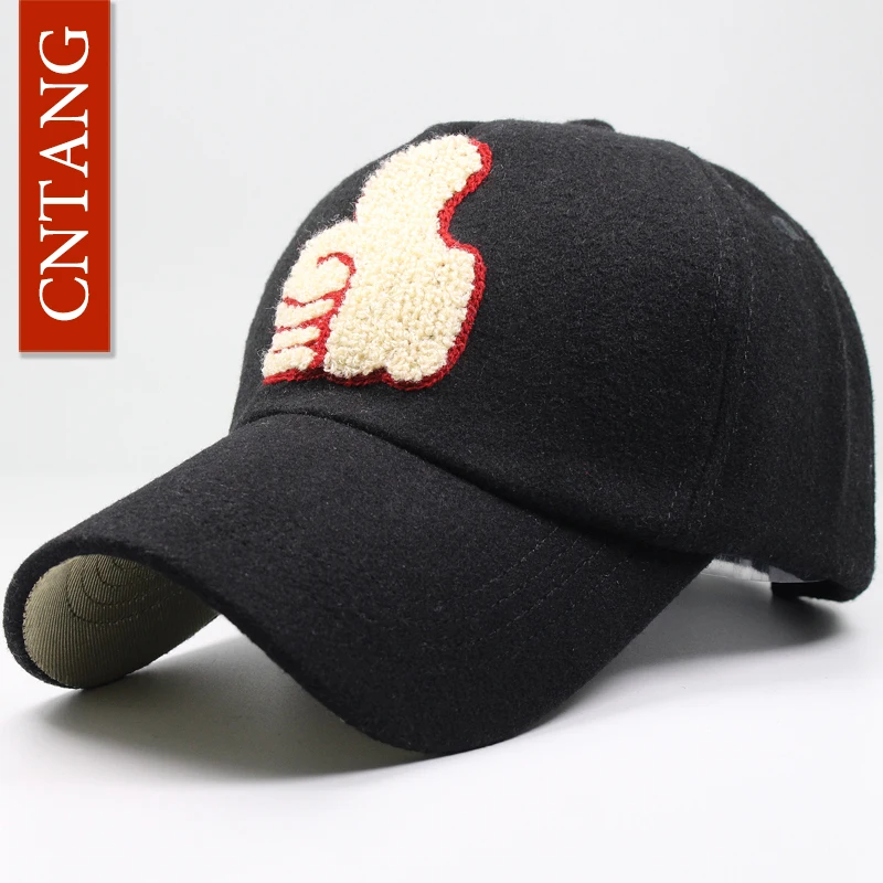 CNTANG мужская осенне-зимняя шерстяная бейсбольная кепка, теплая Бейсболка, модная хип-хоп Ретро Кепка s для женщин, винтажные Брендовые повседневные Шапки