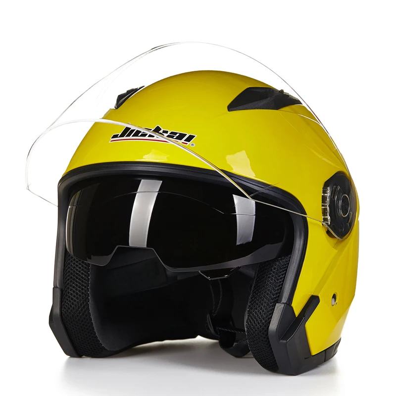 JIEKAI мотоциклетный шлем с открытым лицом Capacete Para Motocicleta Cascos Para Moto Racing rcycle винтажные шлемы с двойным объективом