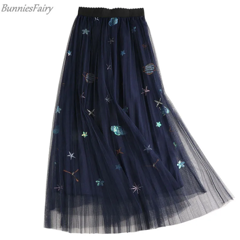 BunniesFairy 2019 летняя женская модная элегантная юбка пачка средней длины с цветочной