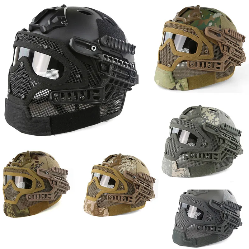 

Airsoft New G4 system protective Tactical Helmet mask full face with Goggle for Military Airsoft Paintball Army WarGame Hunting