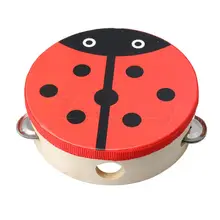Yibuy 15x15x4.5cm Red Beetle Style Handbell Clap Drum Musical Part for Kid