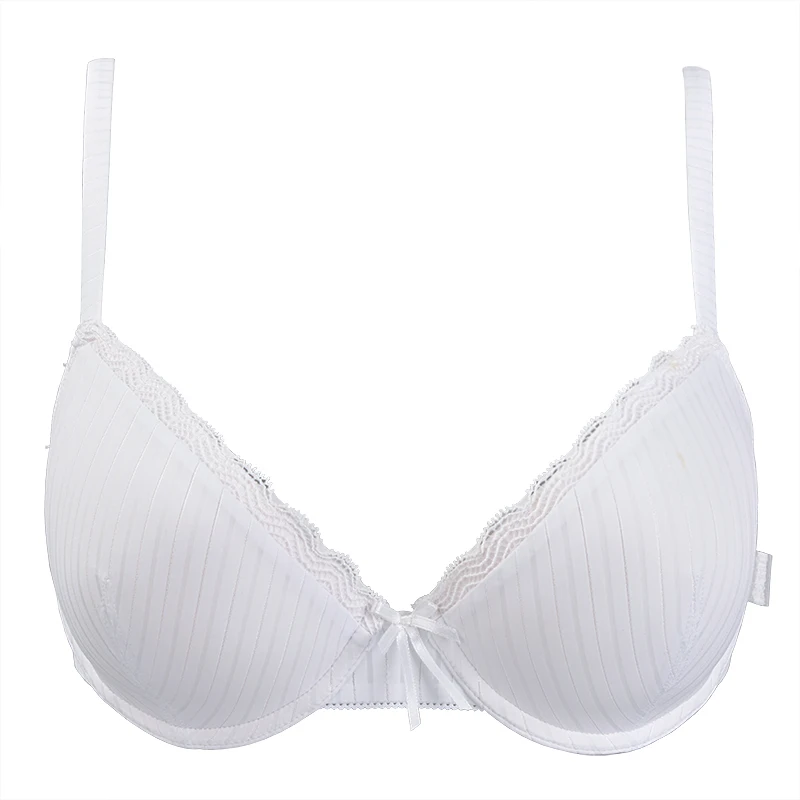 Sexy lace bra cups a low heart thin halter bra straps cross back female underwear - Цвет: WHITE3