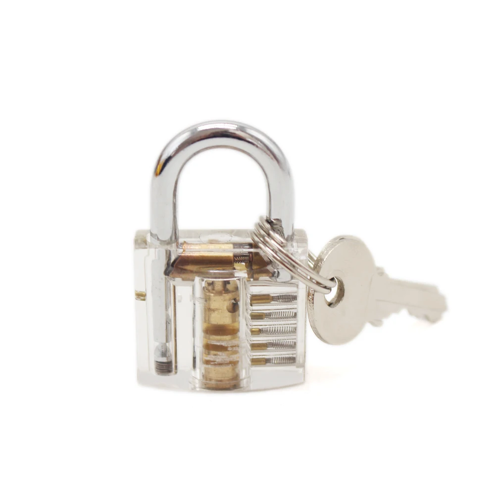 

Cutaway Inside View Of Practice Transparent Lock Training Skill Pick View Padlock For Locksmith With Smart Keys open tool