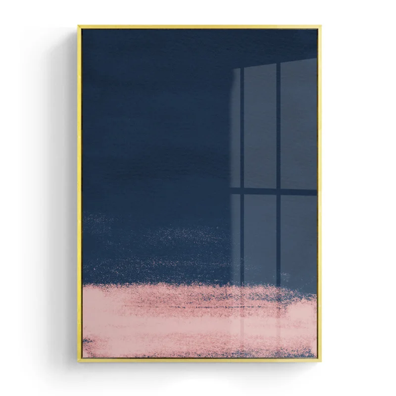 

Nordic Decoration Leaf Wall Art hand painted Canvas painting Blue and Pink Abstract oil Painting wall Picture for Living Room