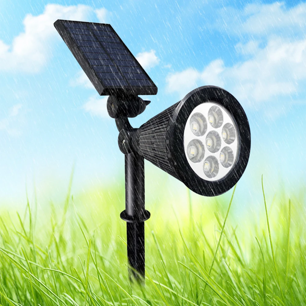 

7 LED Lights Patio Ultra Bright Adjustable Solar Powered Waterproof Lawn Garden Security RGB Colorful Outdoor Yard