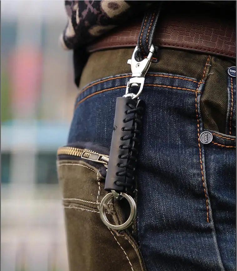 

High-end leather Keychain Hot Sale Car Key Chain Key Ring high-end single ring KeyChing For Romantic Gift wholesale