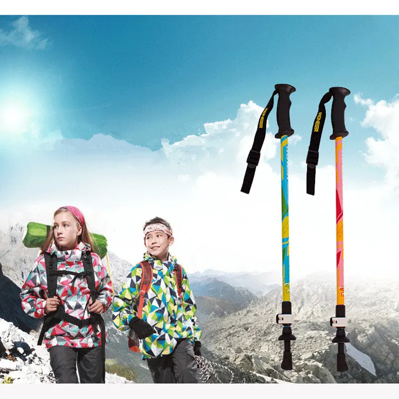 ROBESBON high quality Children's Trekking Pole Collapsible Ultralight Carbon Fiber Hiking