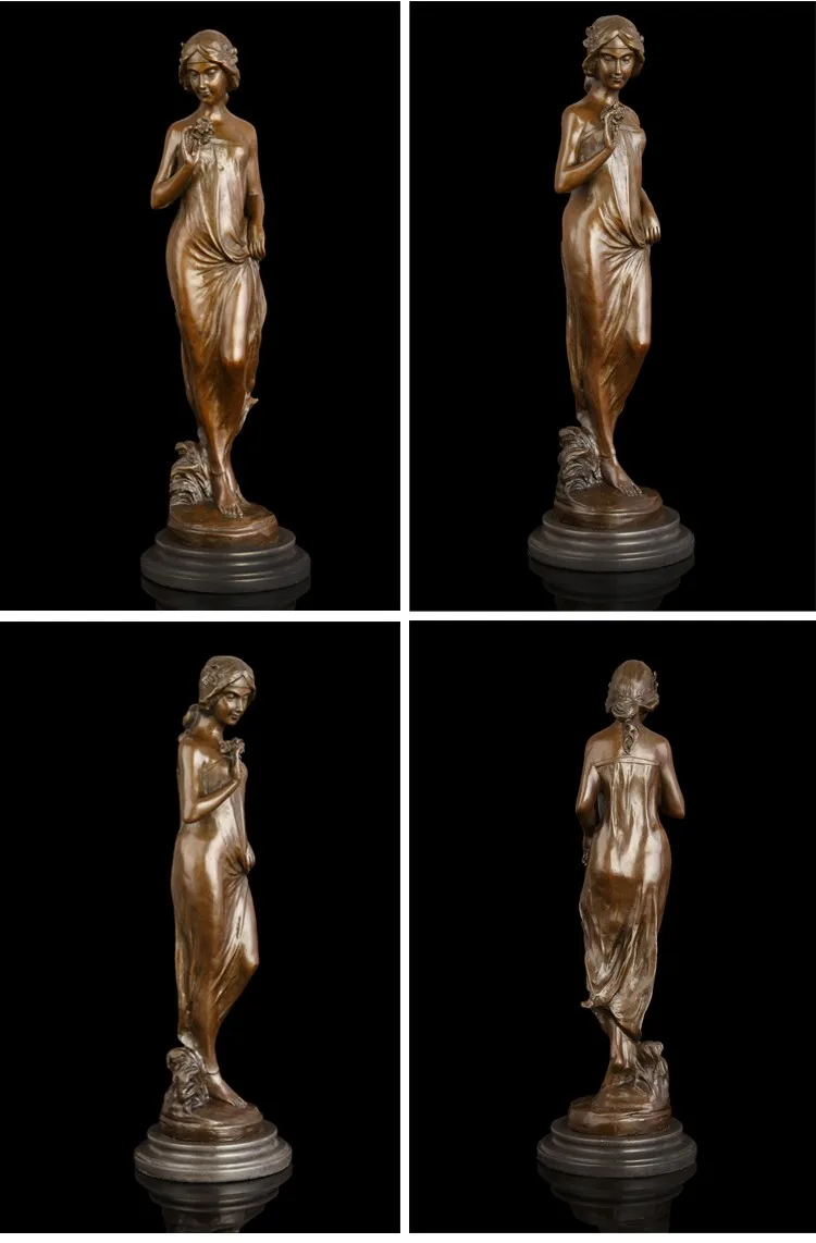 ATLIE Бронзовый Классический ручной работы женская статуя Западная женщина статуэтки Современная Скульптура искусство домашний декор коллекционная