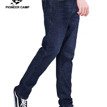 Пионерский лагерь новые зимние теплые флисовые джинсы брендовая одежда однотонные брюки мужские качественные толстые прямые джинсы брюки синие ANZ803173