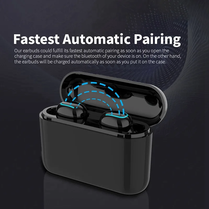 Vtin TWS Ture Earphones Wireless Bluetooth 5.0 Earbuds Waterproof TWS Headset Headphone with 1500mAh Charging Case 3D Stereo     (6)