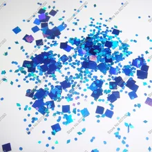 50 грамм x смешанный лазерный синий(блеск квадрат+ алмаз шестиугольник) блестка Блестки Форма для DIY Дизайн ногтей украшения и блестки для ногтей