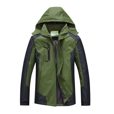 Водонепроницаемые куртки унисекс для спорта на открытом воздухе, Брендовое пальто для туризма, кемпинга, трекинга, ветрозащитная верхняя одежда для лыжного спорта размера плюс 5XL - Цвет: Men army