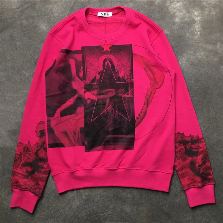 Новинка 19ss мужские розовые толстовки Mary Shark Stars толстовки с капюшоном бархатные хлопковые Толстовки Drake из плотного флиса для улицы в стиле хип-хоп# H33 - Цвет: 1