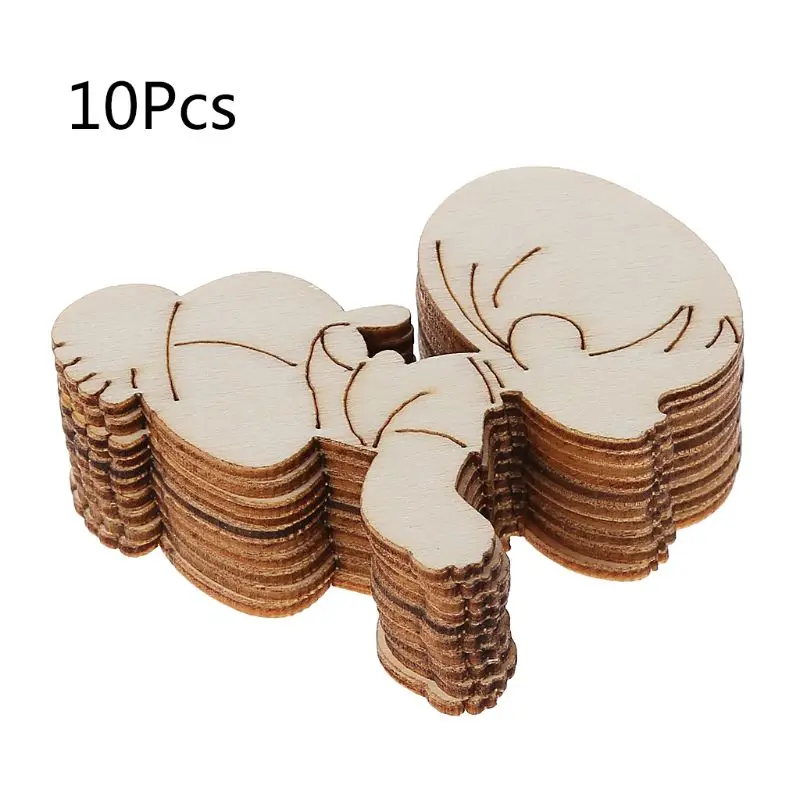 

10pcs Laser Cut Wood Embellishment Wooden Baby Shape Craft Wedding Decor