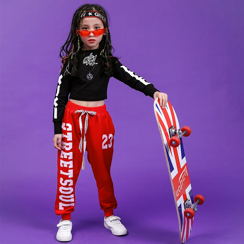 Children's Day Clothes for Girls hip hop girls street Jazz dance set teenage girls clothing 120 130 140 150 160 180 (7)